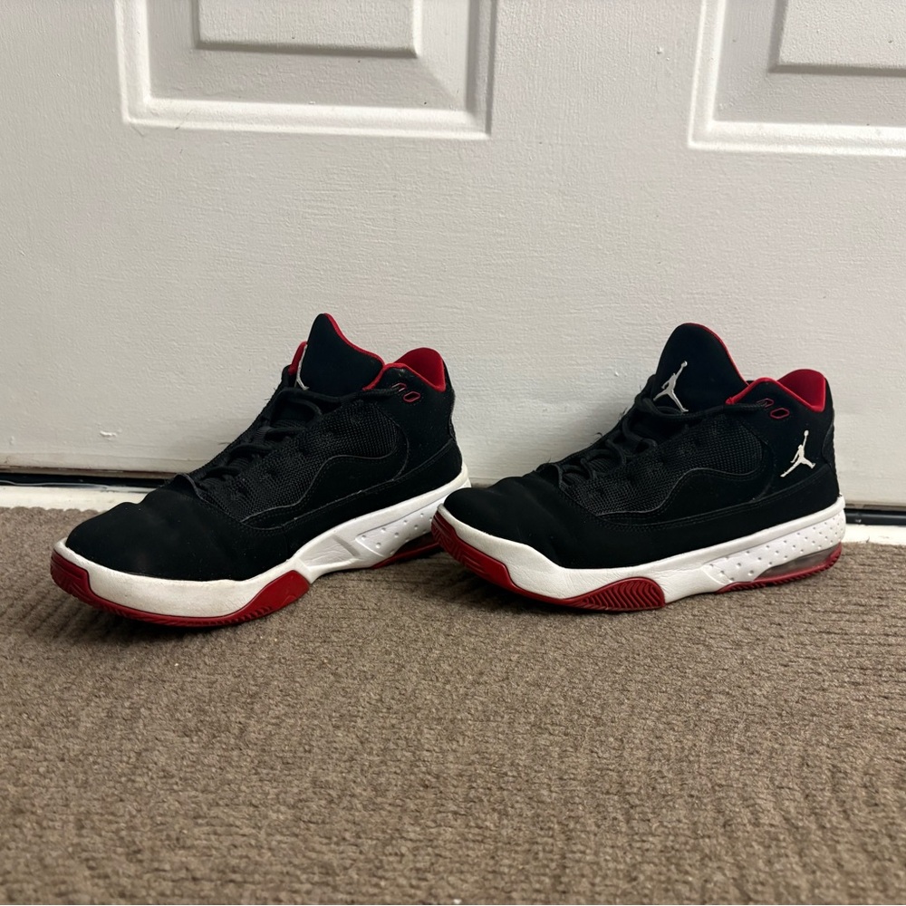 Jordan Black and Red Low-Top Sneakers